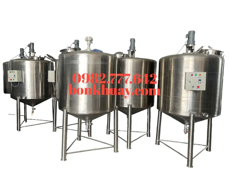 bồn khuấy hóa chất inox chất lượng cao dùng trong công nghiệp xử lý nước thải, khuấy trộn PAC PAM chống ăn mòn hiệu quả