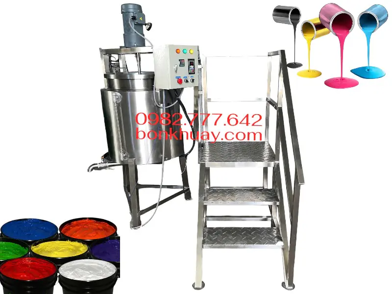 Máy khuấy mực in kết hợp sàn thao tác