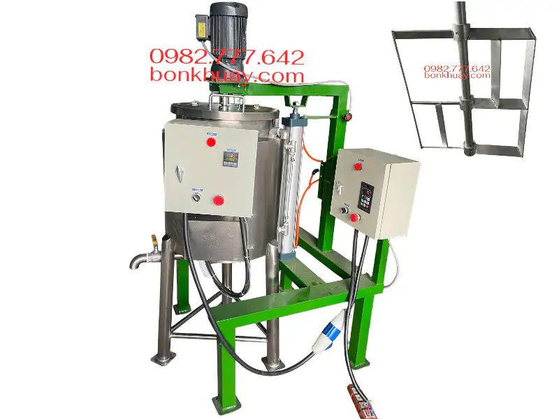 M&aacute;y khuấy n&acirc;ng hạ kh&iacute; n&eacute;n kết hợp bồn chứa gia nhiệt 50 l&iacute;t